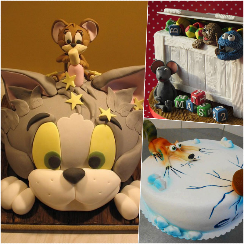 Mignon gateau d'anniversaire garçon, Tom et Jerry gateau anniversaire rigolo, spécifique gâteau ice age 