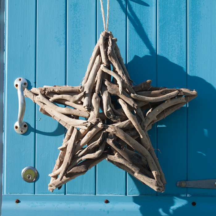 étoile, décorative à suspendre à la porte ou au mur, pendentif et diy bois flotté
