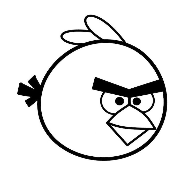 dessin halloween facile angry birds noir et blanc pour coloriage enfant