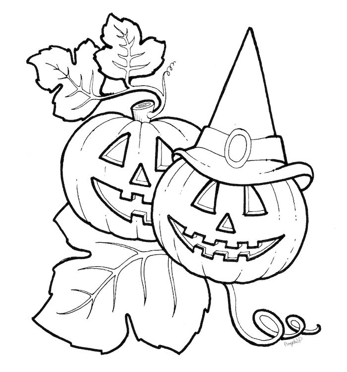 coloriage halloween citrouille facile à imprimer et colorier pour enfants 