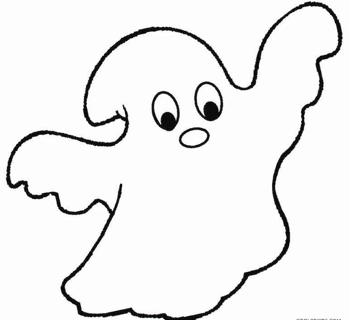 modele petit dessin de fantome gentil à imprimer et colorier pour halloween 
