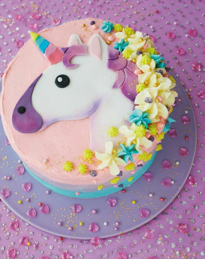 tuto pour réaliser un gâteau licorne au nappage gateau arc-en-ciel parfaite pour une fête licorne