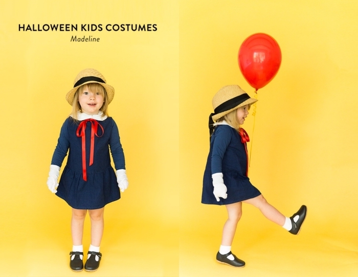 déguisement facile Halloween pour enfant, costume de personnage enfant, déguisement petite fille en Madeline