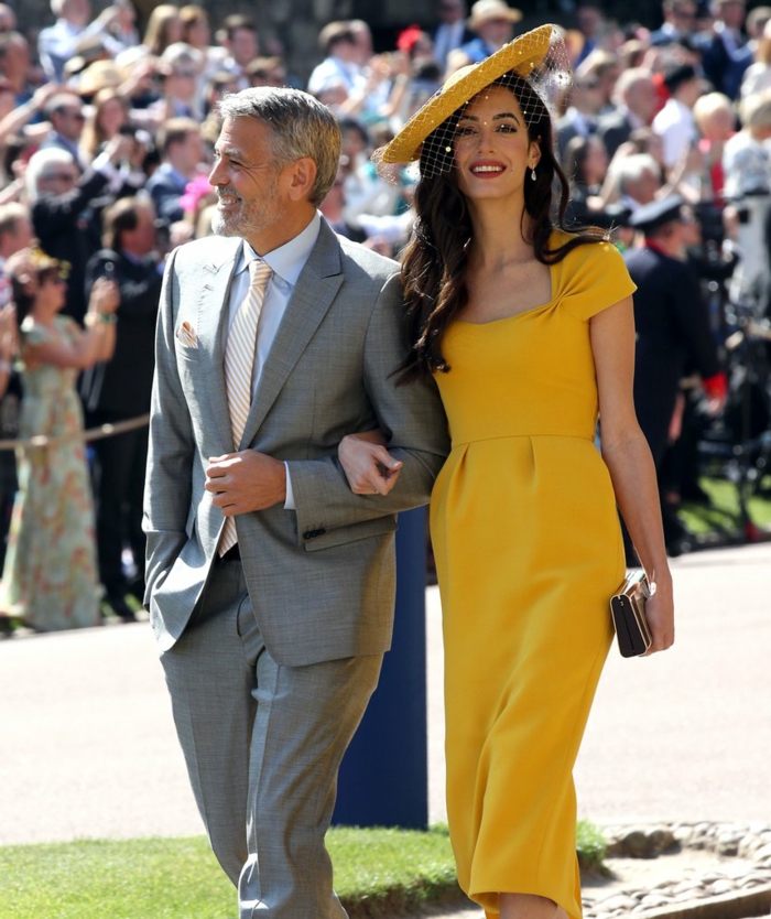 robe longue invitée mariage, George et Amal Clooney en tenues élégantes pour le mariage royal