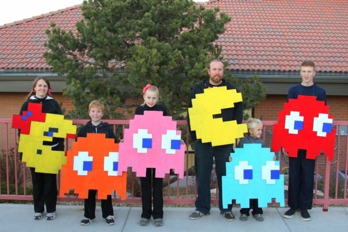 Idée déguisement cool idee de deguisement groupe s habiller pour la fête, la groupe de pakman coloré