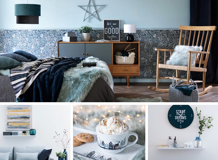comment intégrer les nuances bleues dans une déco moderne et relaxante, modèle de chambre à coucher aménagée en style scandinave