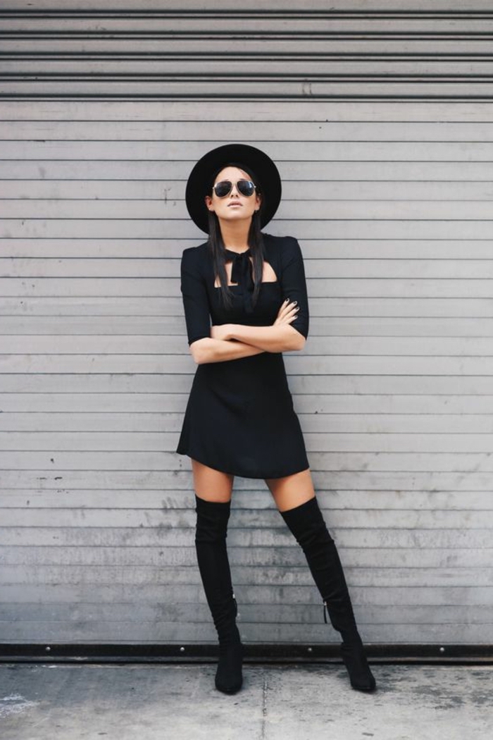 Look cuissarde 2018 tout noir, comment porter des cuissardes tendance, comment s habiller en automne chic