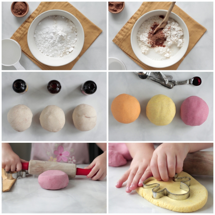 recette pâte à modeler comestible sans colorants alimentaires artificiels, avec de la crème de tartre, parfumée cannelle