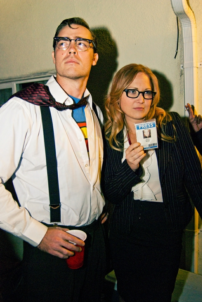 Deguisement groupe de deux, couple déguisement Superman et Lois Lane, soirée déguisée, cool idée comment s amuser entre nous 