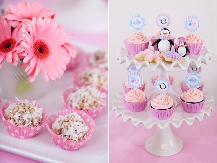 bonbons sains aux ingrédients naturels et cupcakes et biscuits avec glaçage tonalités pastel, candy bar anniversaire fille