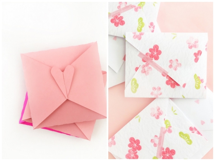 jolie papeterie en origami à faire soi-même pour offrir une carte de voeux ou un petit cadeau surprise à ses proches