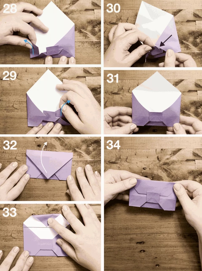 comment faire une enveloppe avec une feuille papier carrée, pliage origami enveloppe en forme de noeud papillon