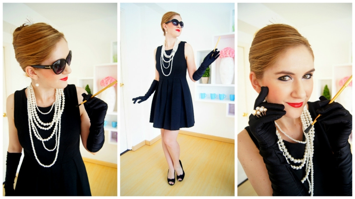 Thème déguisement theme de soiree insolite, quelle est la meilleure idee pour se costumer, Audrey hepburn robe noire