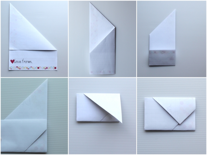 modèle origami feuille a4, comment transformer une lettre en enveloppe, une même feuille pour faire une lettre et une enveloppe 