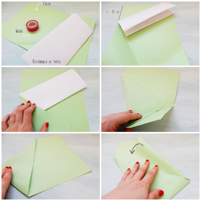 modèle de pliage origami feuille a4, comment faire une enveloppe asymétrique à personnaliser 