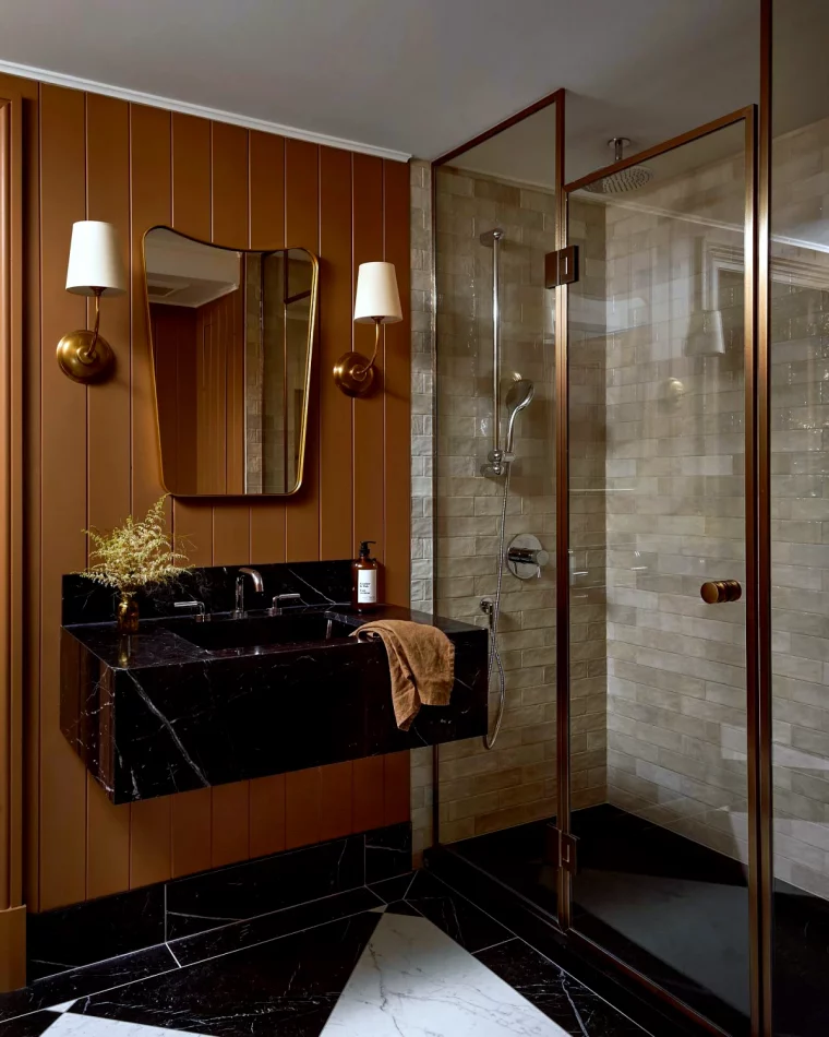 comment amenager une salle de bain dans un style retro chic