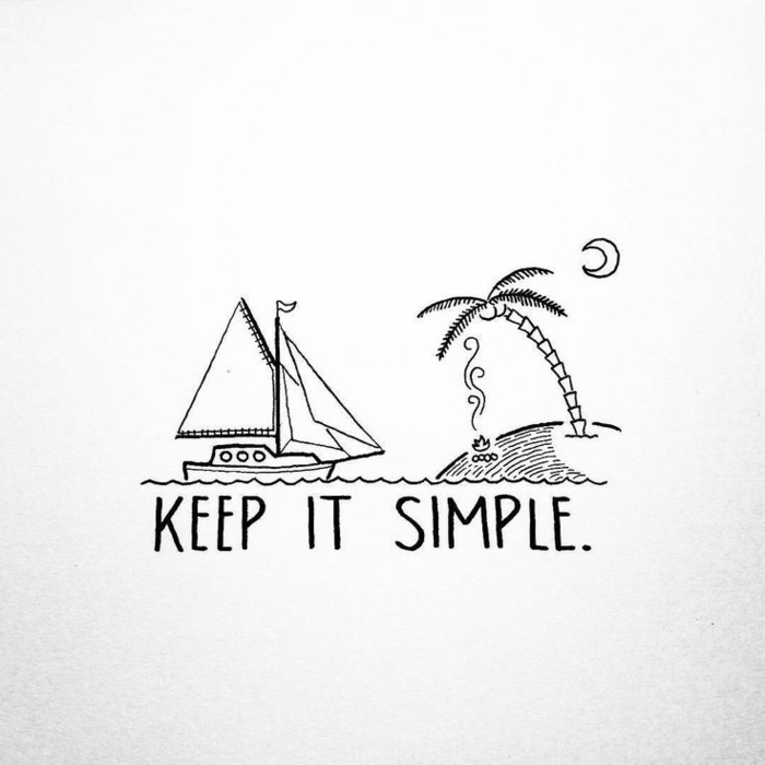 Comment dessiner un simple dessin facile a faire, beau dessin simple a faire avec un ile isolé et un bateau qui vient
