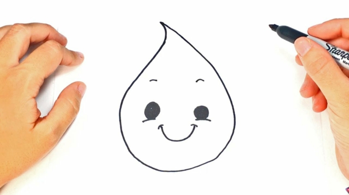 Comment dessiner un gout d eau style kawai, dessin facile a reproduire mon meilleur dessin mignon