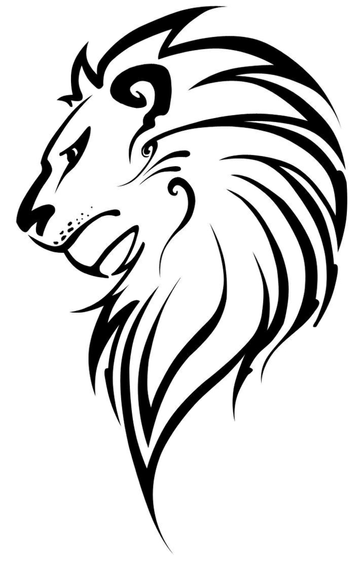 Comment dessiner un lion pour tatouage simple, idée stylisée de dessin animaux, dessin facile a reproduire par etape tutoriel