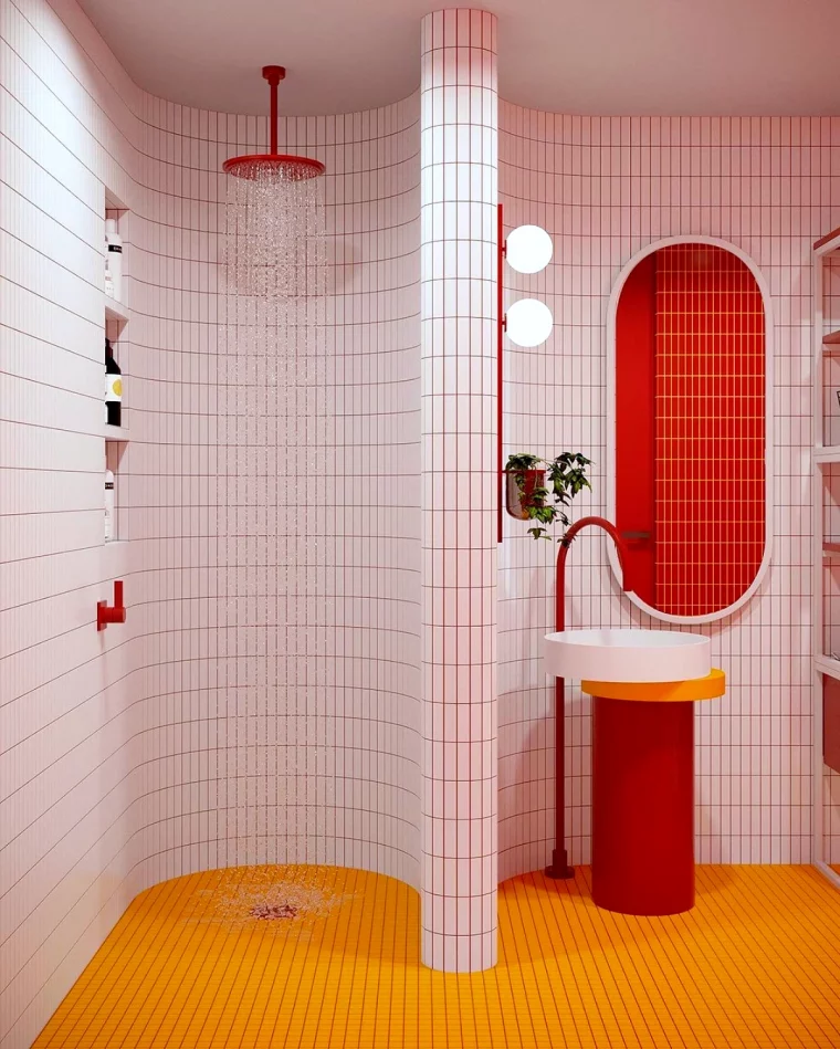 salle de bain retro chic deco