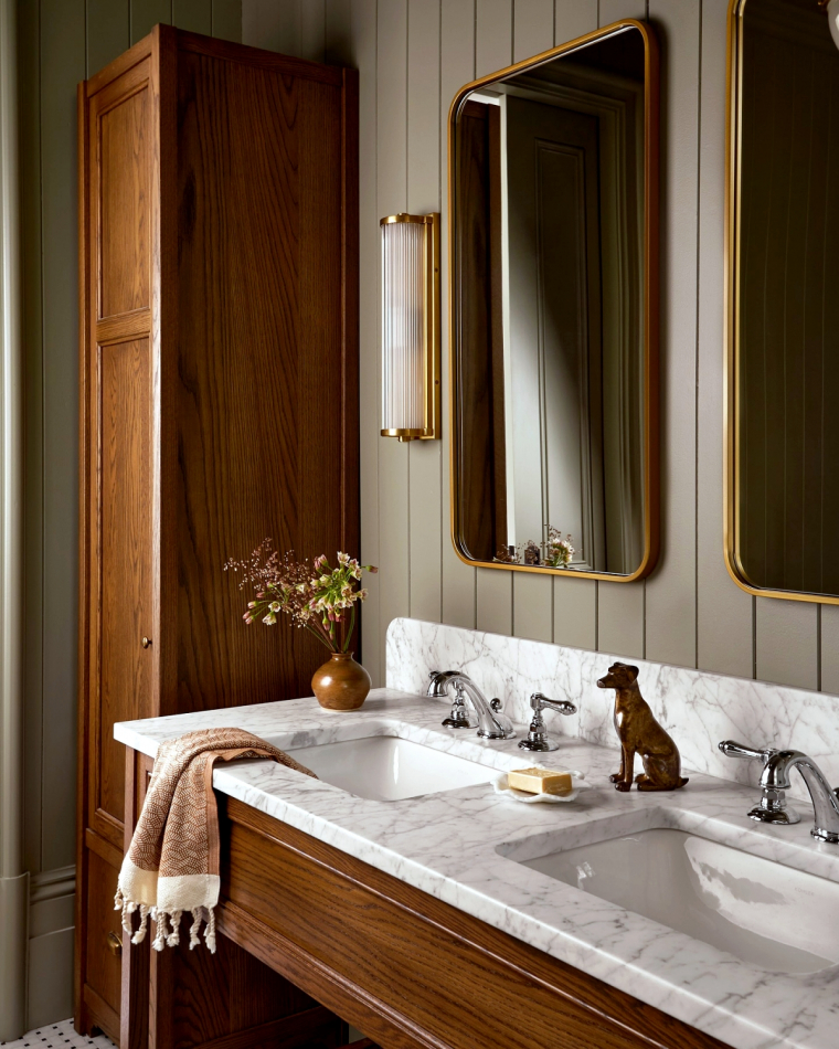 style de salle de bain retro chic en bois