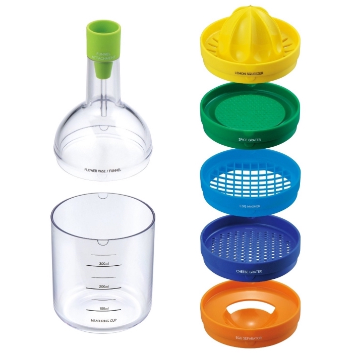 accessoire de cuisine multifonctions, modèle de bouteuilles 8 en 1, bouteille de cuisine avec outils et accessoires