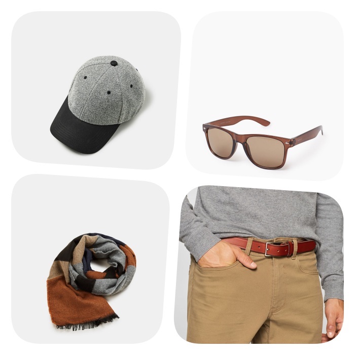 quels accessoires pour adopter le style casual chic, lunettes de soleil, casquette, ceinture marron et écharpe gris, marron et noir