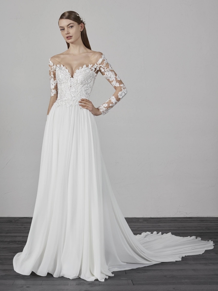 La splendeur de la robe de mariée avec manche longue - OBSiGeN