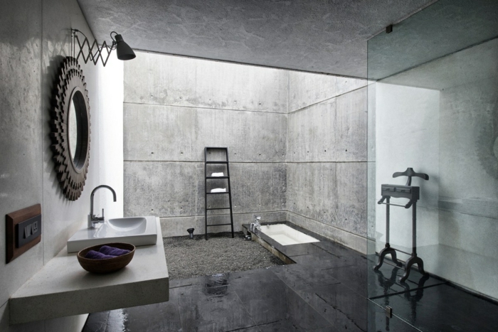 Originale idée salle de bain industrielle, salle de bain vintage, comment aménager une salle de bain belle décoration industriel