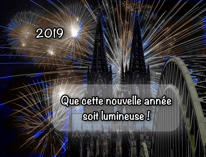 belles images bonne année 2019, photographie spectacle de feux d'artifice, photo célébration nouvel an 2019