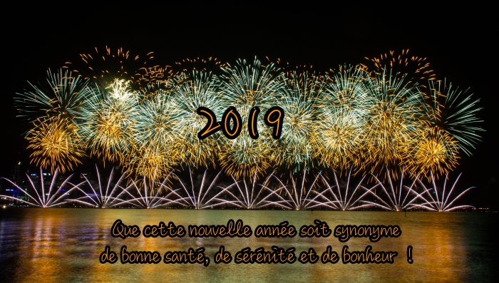 photo fête de lumières nouvel an, belles images bonne année 2019, carte de bonne année 2019 avec feux d'artifice
