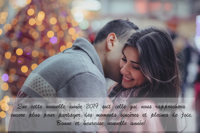 bonne et heureuse année 2019, photo Noel et nouvel an, carte de voeux pour nouvel an 2019 originale avec photo amour