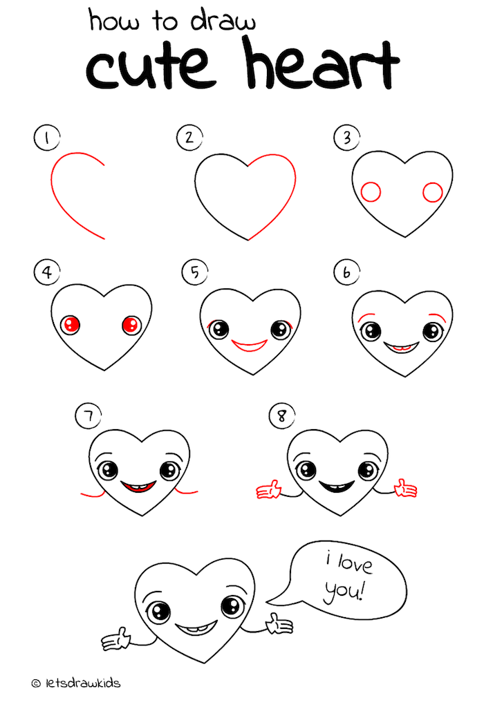 1001 Tutos Et Idees Pour Realiser Un Dessin D Amour Mignon