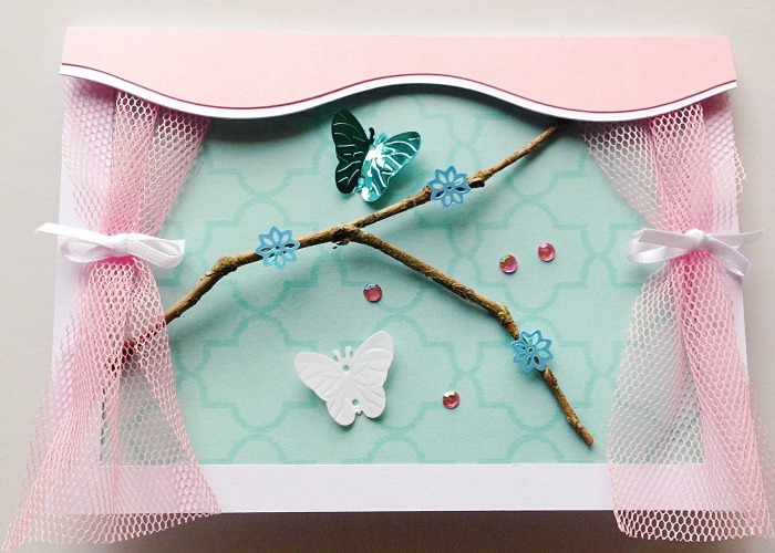 exemple comment fabriquer une carte d'anniversaire, modèle de carte faite maison en papier vert et rose pastel