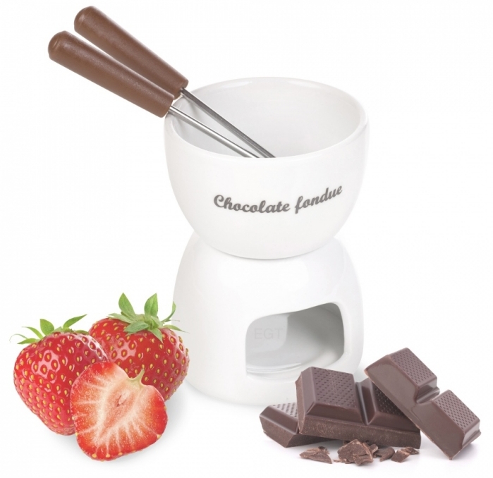 outil de cuisine pour cadeau Saint Valentin, kit chocolat fondu pour deux, appareil chocolat fondu à la maison