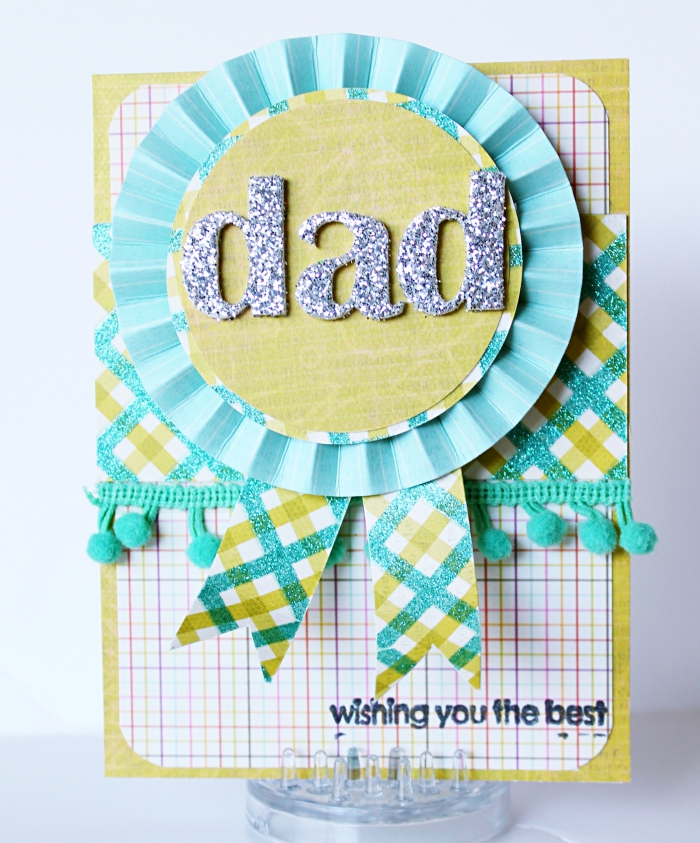 surprise fête des pères à faire soi-même, carte pour la fête des pères, diy carte scrapbooking facile en papier turquoise