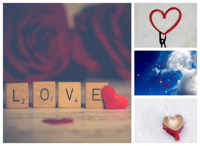 Collage coeur st valentin, bonne saint valentin mon amour, idée que envoyer pour montrer son affection 