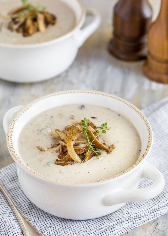 recette réconfortante de soupe aux champignons et au mascarpone, recette mascarpone salé de velouté 