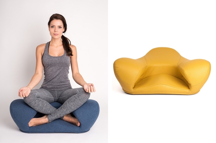 accessoire pour yoga, idée cadeau saint valentin pour femme, modèle de chaise assis-pieds pour faire du yoga