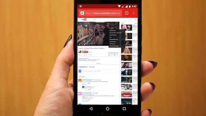lancer une vodéo youtube avec un simple glissement de doigt, fonctionnalité youtube pour mobile 
