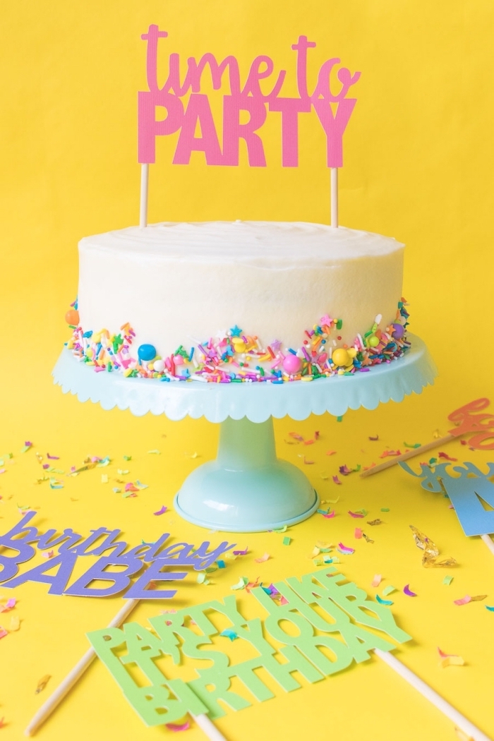 petite décoration pour gâteau d'anniversaire, cake topper rose 