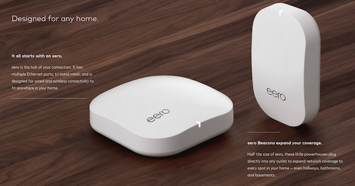 photo du routeru wifi et relayeur Beacons pour illustrer rachat de l'entreprise Eero par Amazon