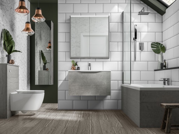 pinterest salle de bain style moderne, design intérieur tendance contemporaine avec accessoires de style industriel