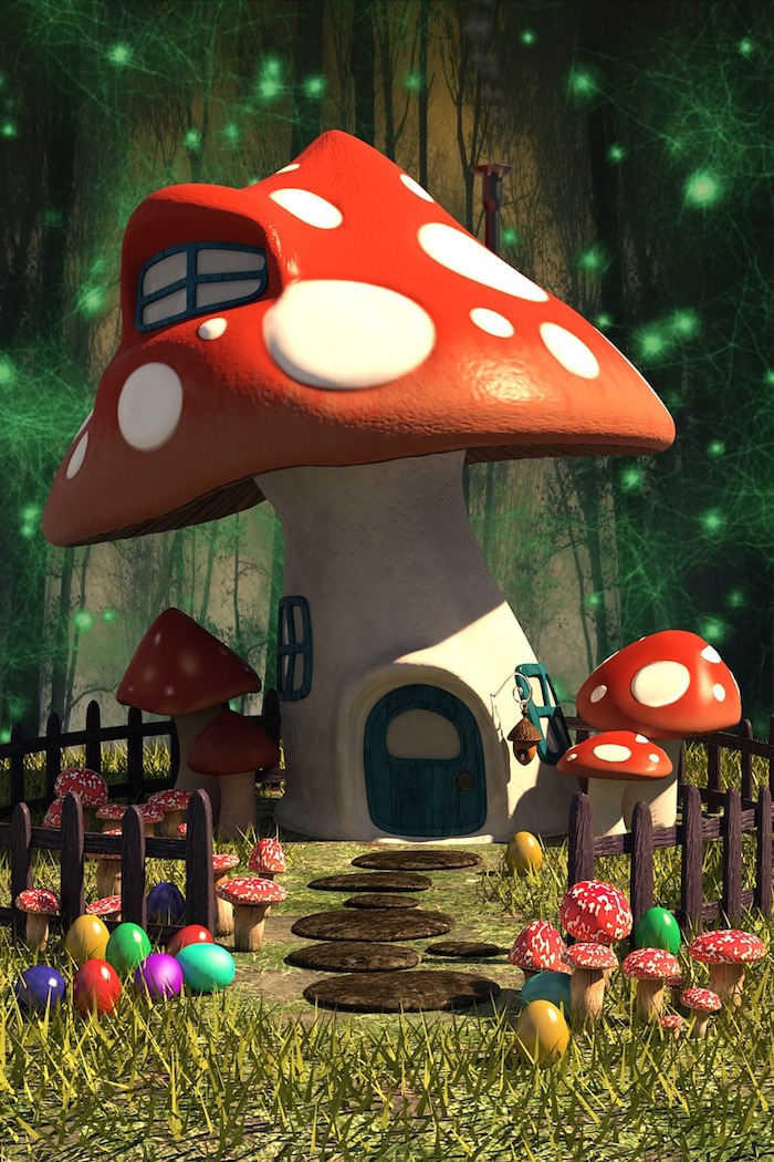 maison-champignon-image-de-paques-gratuit-image-de-pâques-photo-de-printemps-chemin-de-la-maison-mignon Champignon dans la foret qui est la maison magique de quelqu'un de conte de fée, chemin au chocolat de la maison