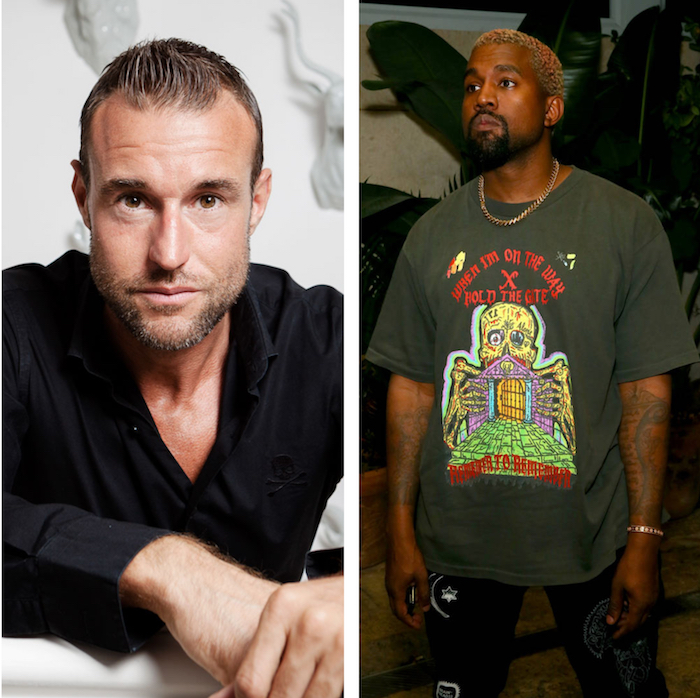 collage de Philipp Plein et Kanye West pour article sur l'arnaque à 900 000$ pour un faux concert du rappeur à la fashion week de new york