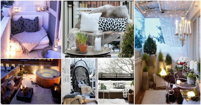 aménager son balcon romantique étroit avec fauteuil suspendu, plantes vertes, jacuzzi, lumières, plantes vertes