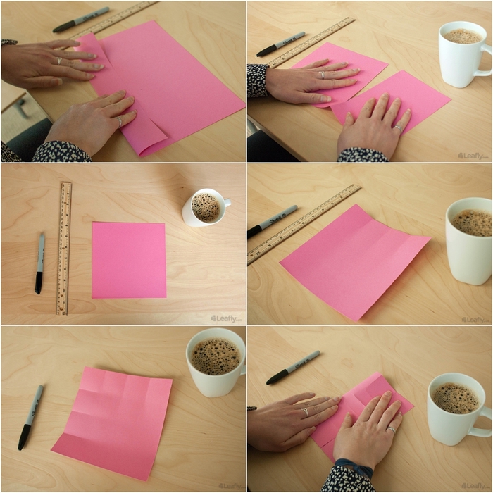 pliage origami rose en forme de bourgeon, mini boîte origami en forme de bourgeon de rose