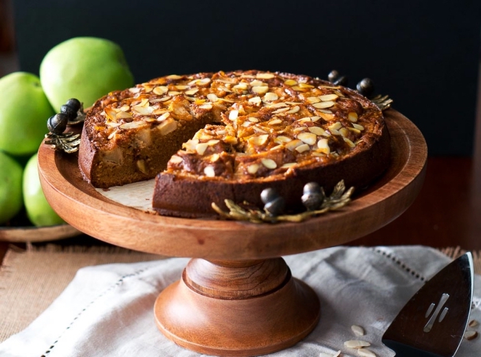 recette de gâteau amandine aux pommes sans farine de blé, recette allégée de gateau amande et pomme 