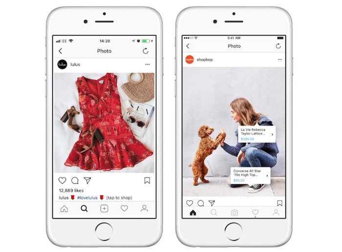 illustration du bouton Instagram Shopping désormais agrémenté de l'option Checkout pour finaliser et payer une commande directement sur le réseau social