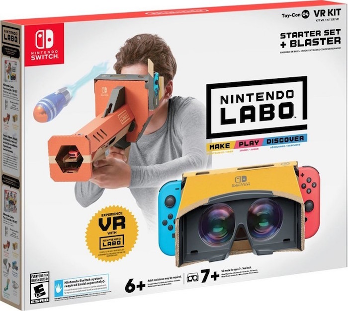 photo de la boite de jeu Nintendo qui lance un kit de réalité virtuelle en carton VR labo pour Switch
